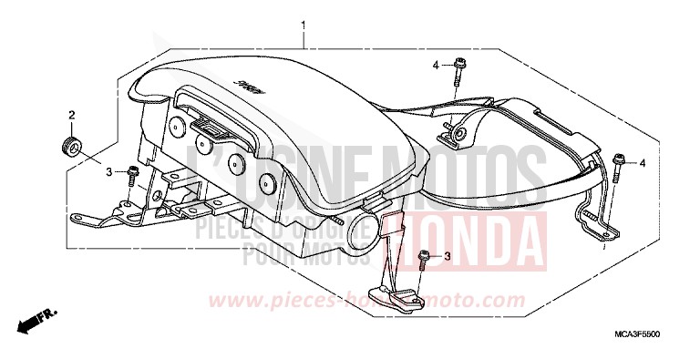MODULE DE SAC GONFLABLE de Gold Wing NOIR-Z (NH1ZB) 2007